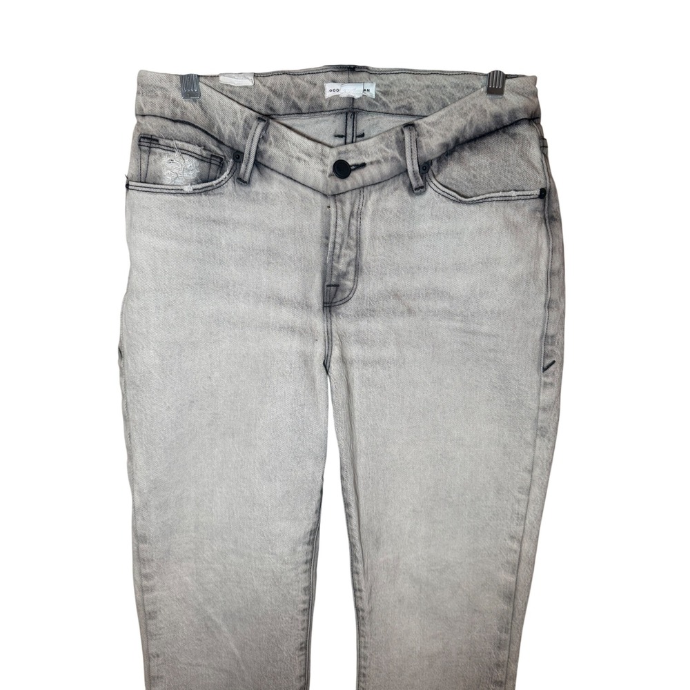 Good American NEW Good Classic High Rise V-Front Jeans Gray Black 176‎ Sz 2/26 - Picture 3 of 10